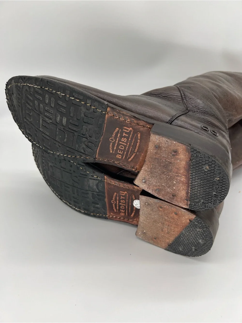 BED|STU Tall Manchester Distressed BrownLeather Boots